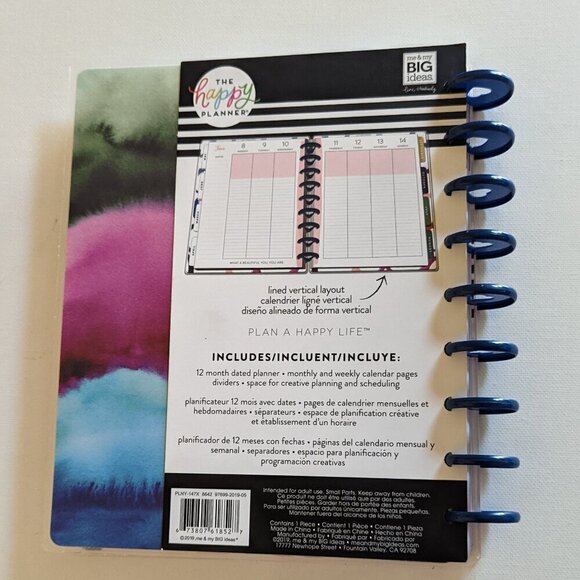 NWT Happy Planner 'Kindness' Watercolor Classic 2020 Vertical 12 Mo Outdated NEW - Picture 3 of 7